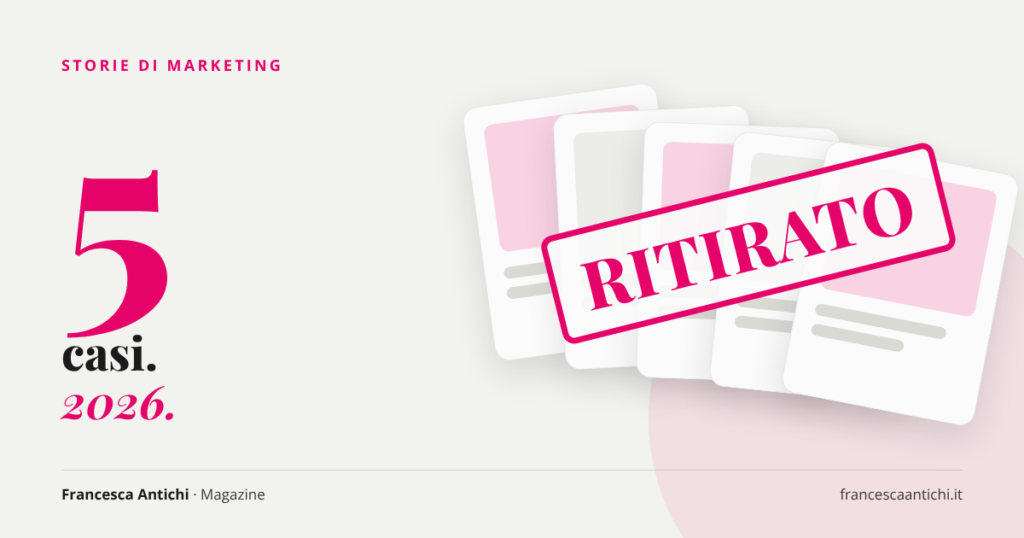 Copertina: cinque spot ritirati nel 2026, con l'etichetta Storie di marketing
